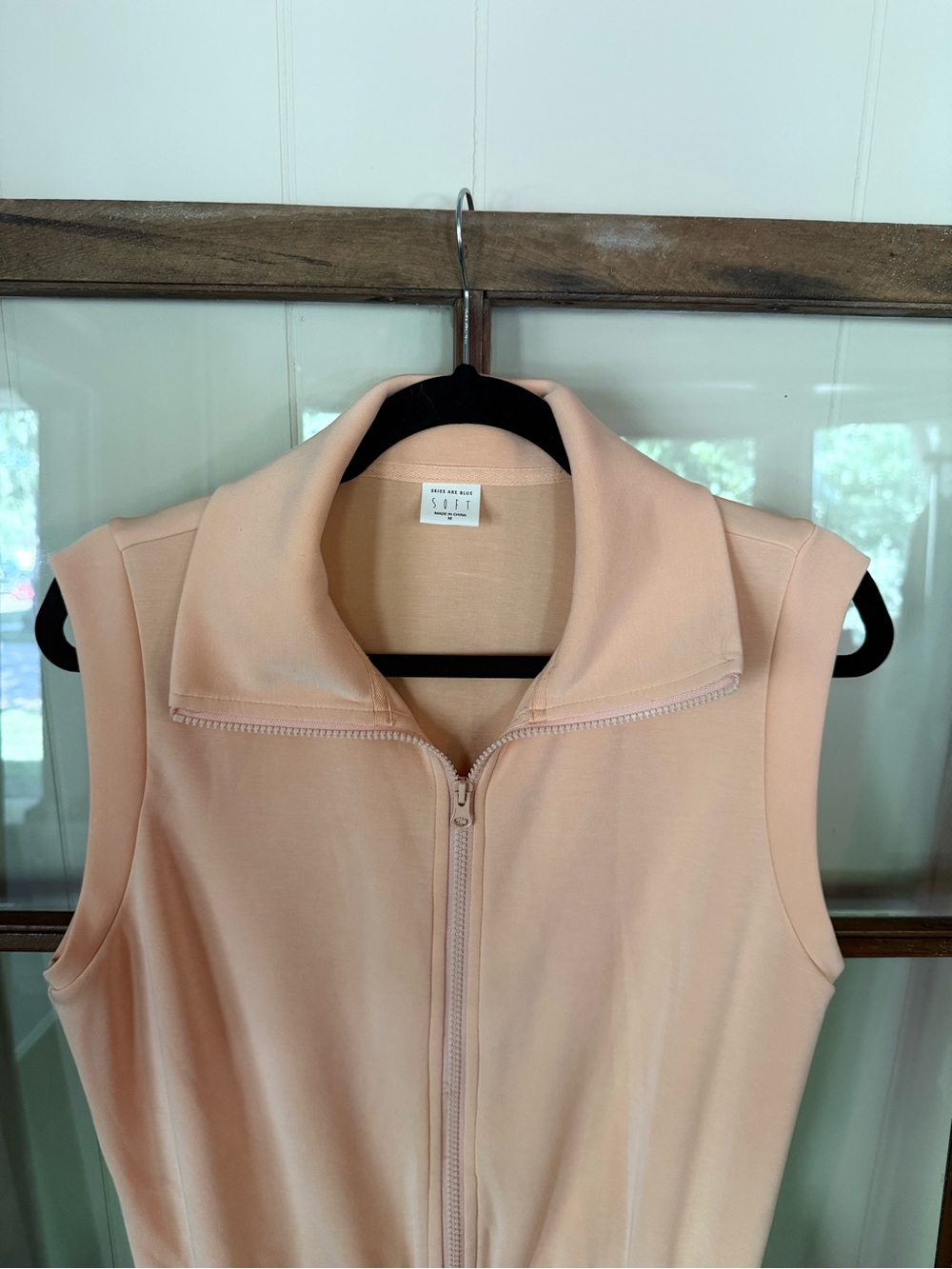 Skies Are Blue Peach Puff Coral Soft Modal Sleeveless Romper Lounge Casual - Med - Picture 6 of 10